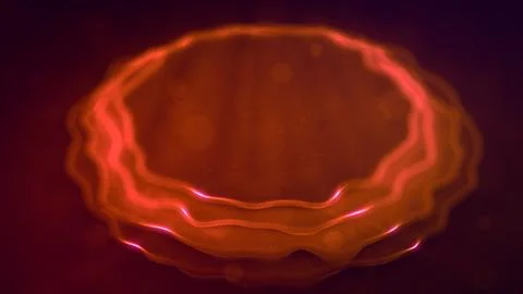 Red neon agleam volumetric objects podium or pedestal - abstract 3D rendering Stock Illustration