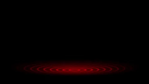 Red neon animated glowing concentric rings podium platform pulse loop on 4k.. Stock Footage 344205370