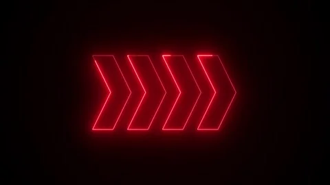 Red Neon Arrow Moving Forward Direction Speed Motion Concept Animation Stock Footage 332627375
