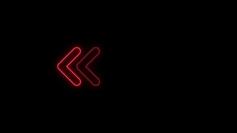 Red neon arrow signs pointing left in rhythmic motion sequence glowing brig.. Stock Footage 345549488