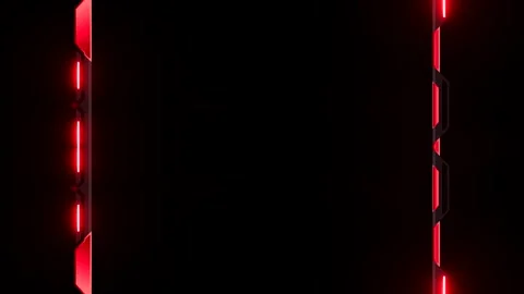 Red Neon Border on Black Background Stock Footage 284404280
