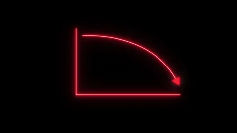 Red Neon business graph chart icon animation. Stock Footage 313175575