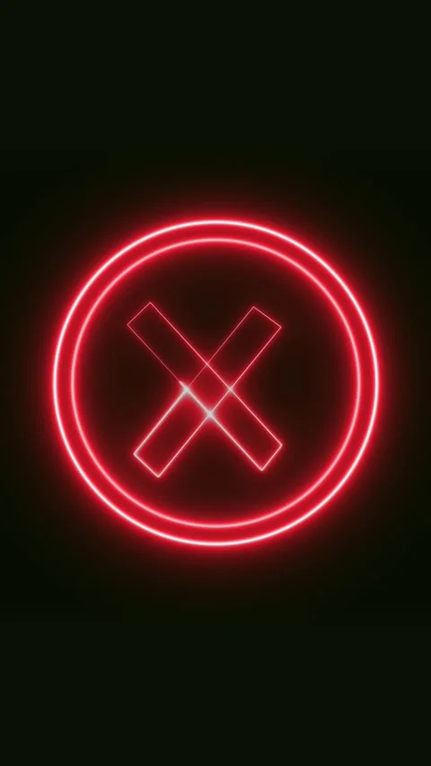 Red Neon Check Mark Inside a Circle on mobile video Black Background tick c.. Stock Footage 321631773