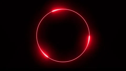 Red Neon Circle Frame with Glowing Edges stock Stock Footage 318634154