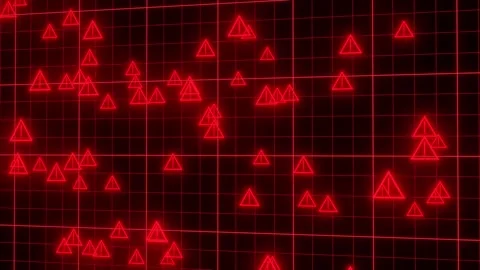 Red neon computer in danger flow visualization 库存影片 336473622