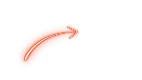 Red Neon Curved Arrow Motion Graphic Background white. Stock Footage 333919955