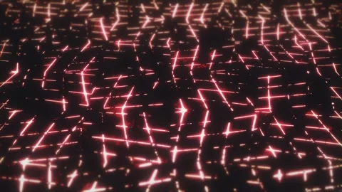 Red Neon Cyber Grid Abstract Motion Background Loop Stock Footage 338392794