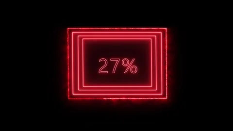 Red neon double rectangle symbol animation. Red neon double rectangle digit.. Stock Footage 334122992
