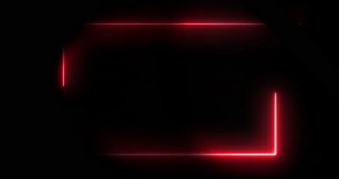 Red neon frame on black background Stock Footage 170008985