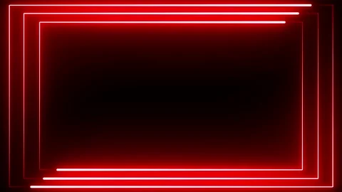 RED neon frame on black background. 4K 60Fps stock videos Stock Footage 219195080