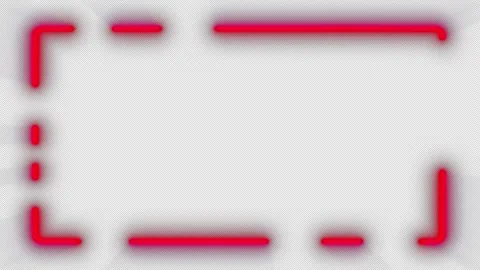 Red neon frame dynamically rotates on a black screen. Stock Footage 252019479