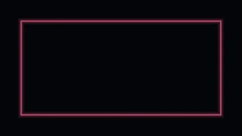Red neon frame glowing border background flowing loop Video stock 342640186