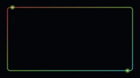 Red neon frame glowing border background chasing lights loop 스톡 동영상 342641456