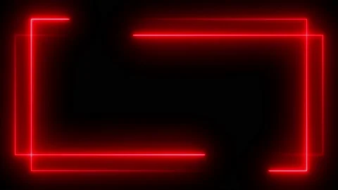 Red neon frame lighting on black background. 4K 60FPS Stock Footage 220044365