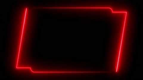 Red neon frame lighting on black background. 4K 60FPS Stock Footage 220044370