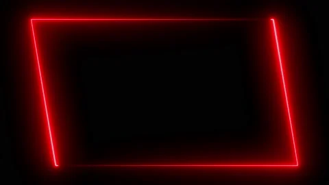 Red neon frame lighting on black background. 4K 60FPS Stock Footage 220044371