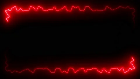 Red neon frame lighting on black background. 4K 60FPS Stock Footage 220044457