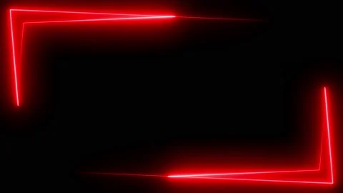 Red neon frame lighting on black background. 4K 60FPS Stock Footage 220044458