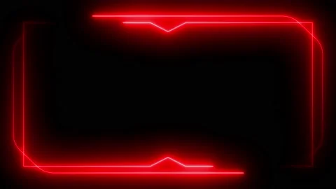 Red neon frame lighting on black background. 4K 60FPS Stock Footage 220044529