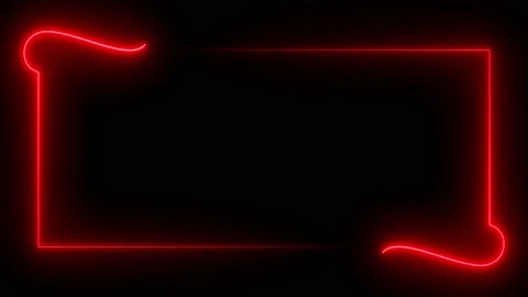 Red neon frame lighting on black background. 4K 60FPS Stock Footage 220044537
