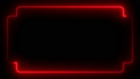 Red neon frame lighting on black background. 4K 60FPS Stock Footage 220044564