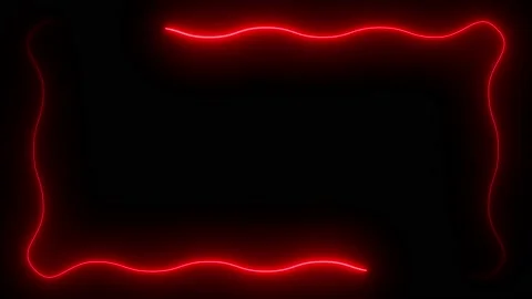 Red neon frame lighting on black background. 4K 60FPS Stock Footage 220044577