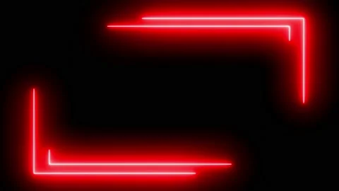 Red neon frame lighting on black background. 4K 60FPS Stock Footage 220044595