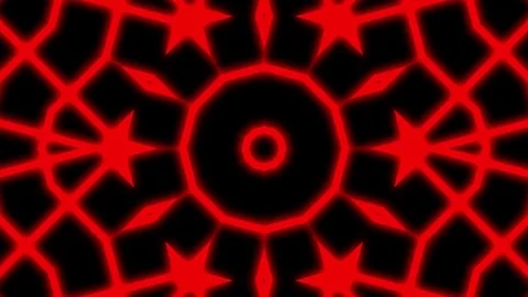 Red Neon Glow Lines Pattern Kaleidoscope Abstract VJ Motion Background Loop Stock Footage 70212711