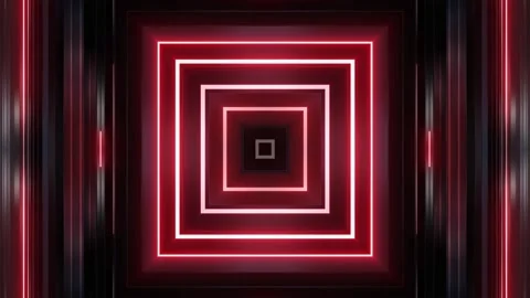 Red Neon Glowing Blocks Loop Stock Footage 220102202