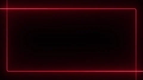 Red neon glowing frame animation loop on black background for streaming overlay Stock Footage 339660780