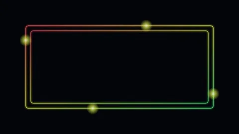 Red neon glowing frame border background chasing lights loop Vídeos de archivo 342640155