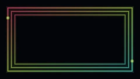 Red neon glowing frame border background chasing lights loop Vídeos de archivo 342640168
