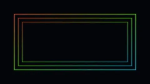Red neon glowing frame border background flickering loop Stock-Footage 342641388
