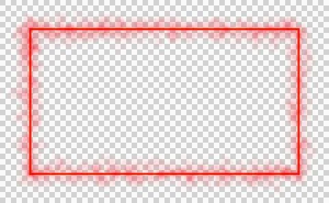 Red neon glowing rectangle frame with smoky haze effect Stock Illustration