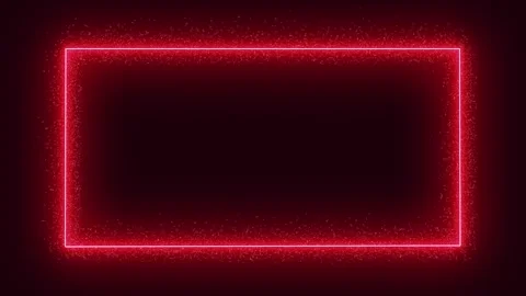 A red neon glowing rectangular frame made of particles Stock Footage 277027978