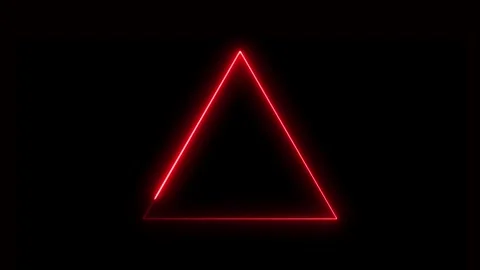 Red neon glowing triangle loop animation. Stock Footage 332089270