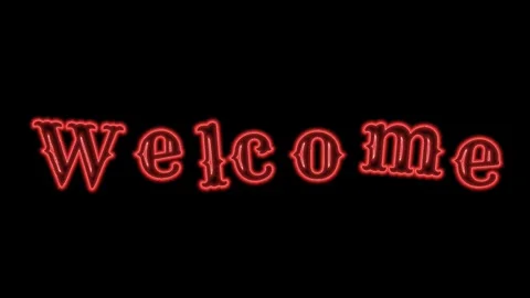 Red Neon Gothic Welcome Animation Clip Video stock 331618358