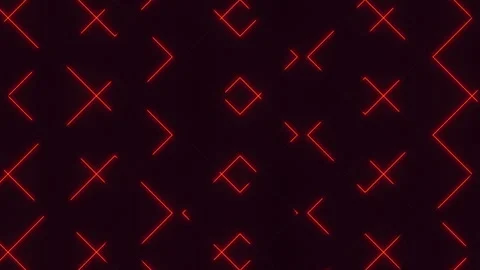 Red neon grid striking patterns of intersecting lines on a black background Stock Footage 297617937
