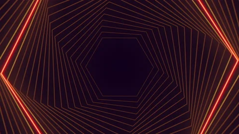 Red neon hexagons pattern on black gradient 스톡 동영상 233297563