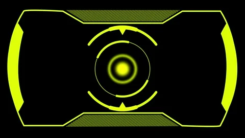 Red neon interface animation with glowing circular data ring and scan marke.. Stock Footage 337364580