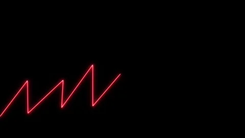 Red Neon Jagged Line Graph Against Black abstract background Stock-Footage 317453035