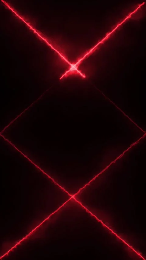 Red neon laser lines pulsing in diamond. Vidéo 331898757