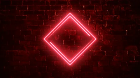 Red neon light animated on wall background Stockbeeldmateriaal 165829817