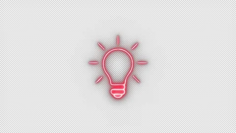 Red Neon Light Bulb Icon Stock Footage 320637510