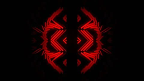 Red Neon Light Elements Mirror Tunnel Background VJ Loop in 4K Stock Footage 322650204