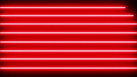 Red Neon Light Horizontal Line Background Loops on black background. 4K 60Fps Stock Footage 219198105
