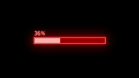 Red neon light loading bar Ilustración de archivo