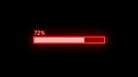Red neon light loading bar Stock Illustration