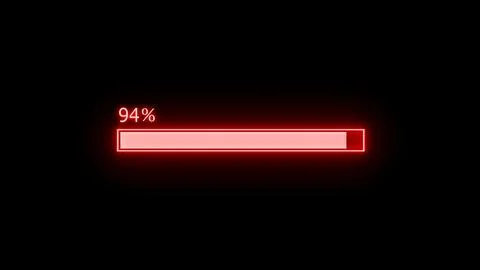 Red neon light loading bar Illustrazione stock