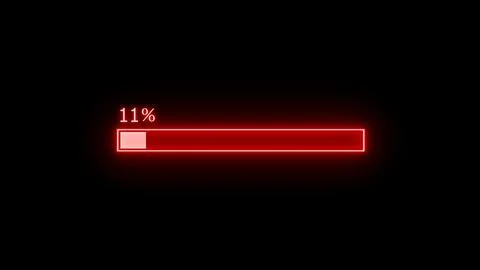 Red neon light loading bar Ilustración de archivo
